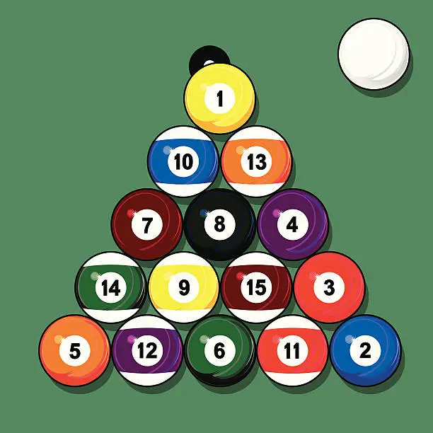 Vector illustration of Billiard Balls