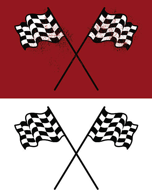 ilustrações, clipart, desenhos animados e ícones de bandeiras de corrida - corrida de stock car