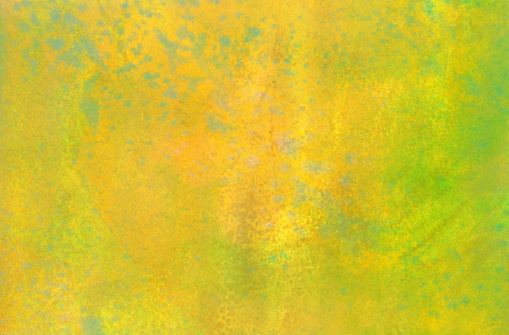Lemon-lime colored, mixed-media abstract background loaded with texture.