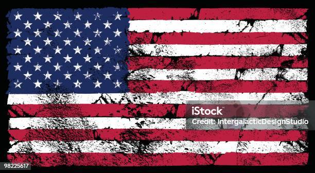 Grunge American Flag Stock Illustration - Download Image Now - American Flag, Weathered, Grunge Image Technique