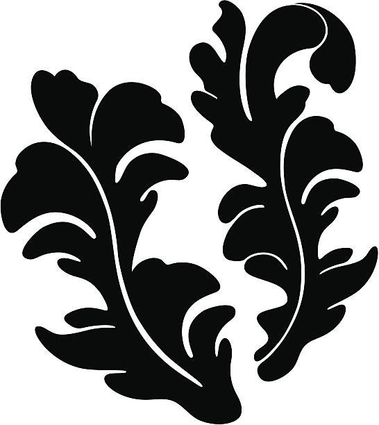 Art Nouveau Leaf Elements vector art illustration