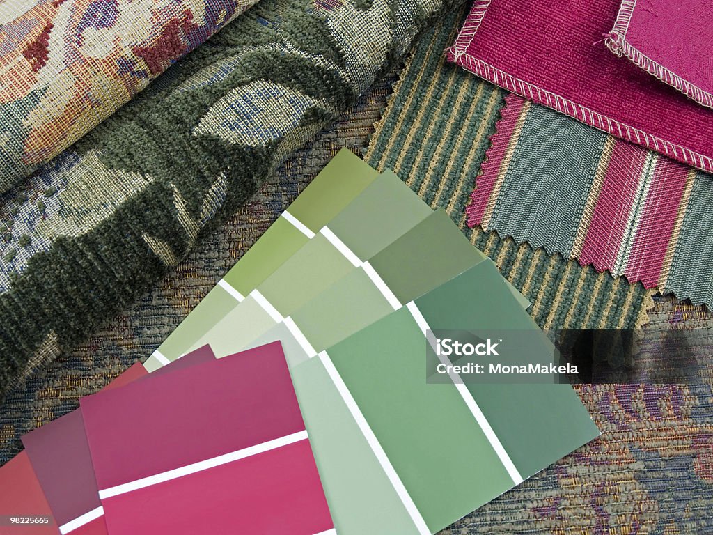 Green and red interior decoration plan  Choice Stock Photo