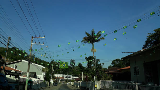 Brazil flags on the street
