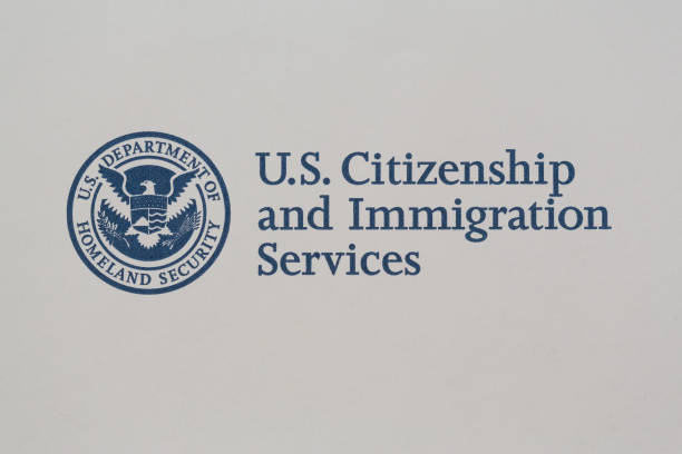 U.S. Citizenship and Immigration Logo Logo of US Citizenship and Immigration Services. department of homeland security stock pictures, royalty-free photos & images
