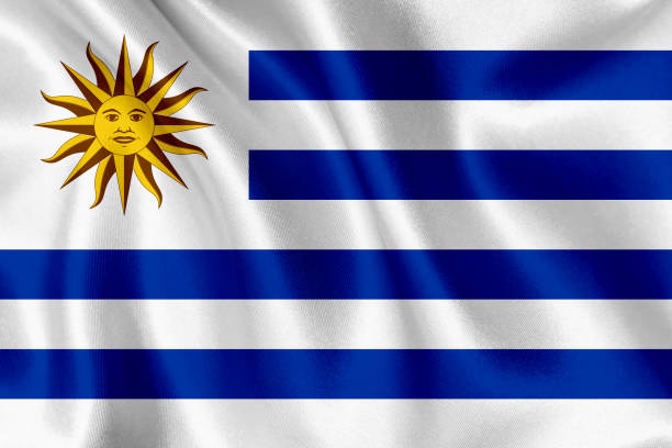背景を振ってウルグアイの旗 - uruguayan flag ストックフォトと画像