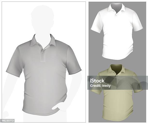 Męska Koszulka Polo Szablon Z Ludzkiego Ciała Krój - Stockowe grafiki wektorowe i więcej obrazów Bawełna