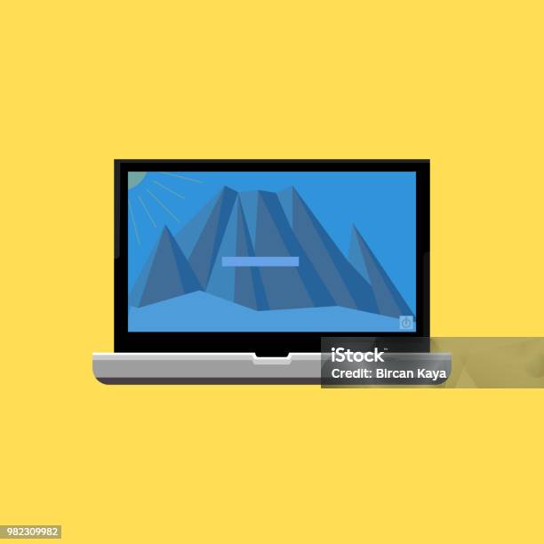 Modern Computer Draw Modern Computer Vector Drawing Of A Laptop Computer Stock Illustration ...