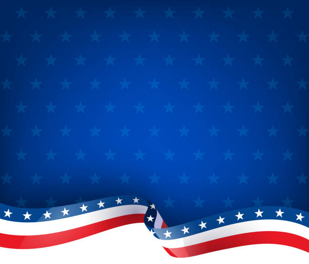 ilustrações de stock, clip art, desenhos animados e ícones de patriotism ribbon background - usa independence day fourth of july flag