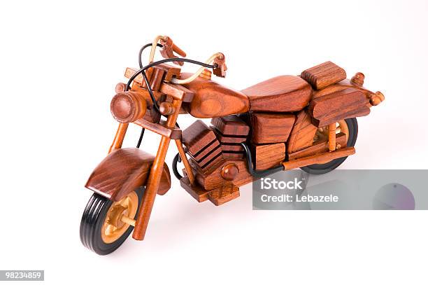 Wooden Motorcycle Toy Stock Photo - Download Image Now - Fashion Model, Biker, Brown