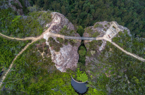 istock Aerial views onto Buttenshaw bridge Blue mountains Australia 982349920