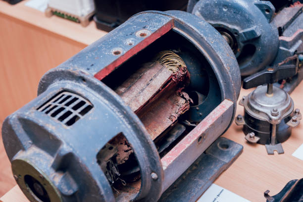 istock Retro electrical equipment. Electricity cable and electrical installations. 982350362