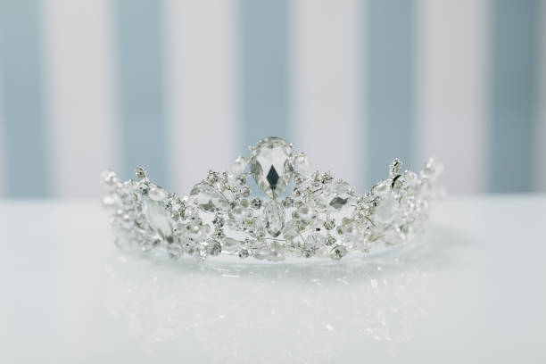 Tiara for bridal on a white background Morning Bride. In anticipation of a happy moment. Tiara for bridal on a white background princess crown tiara prom stock pictures, royalty-free photos & images