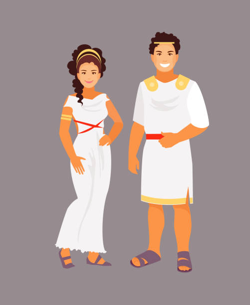 Ancient Greek Costume Stock Illustration - Download Image Now - Greece, Men,  One Woman Only - iStock