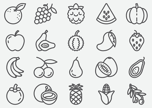 Fruits Line Icons