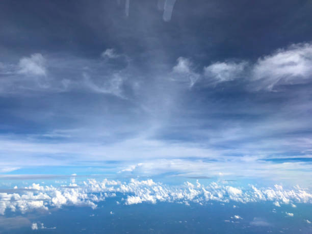 Above the clouds in the sky. View from above the clouds
