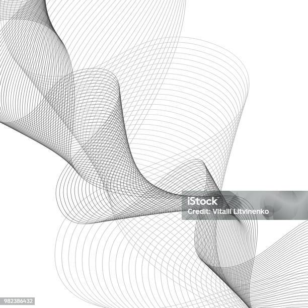 Abstract Colored Wave Element For Design Stylized Line Art Background Vector Illustration Curved Wavy Line Smooth Stripes Stock Illustration - Download Image Now