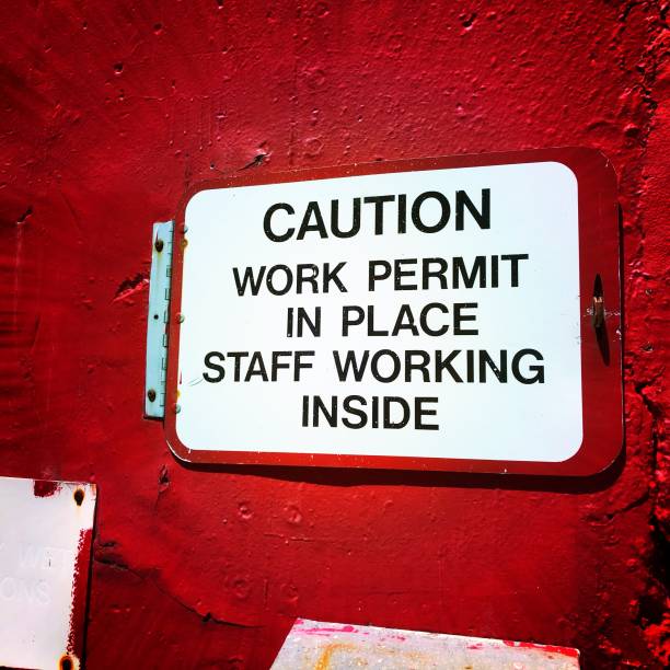 istock Safety sign for staff working. 982394334