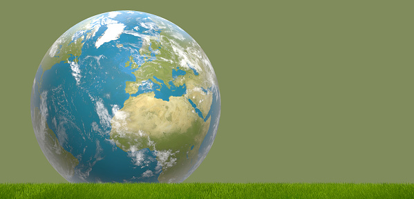 green blue world wide planet earth 3d-illustration. elements of this image furnished by NASA