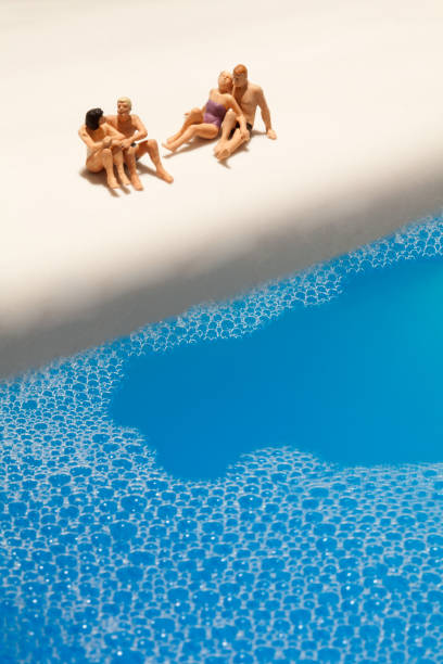 Miniature people: Vacationers are enjoying the beach