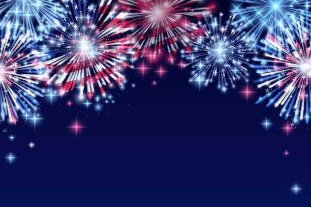 istock 4th of July, American Independence Day celebration Flyer, Banner, Template or Invitation design with National Flag and Sparkling Fireworks. 982408834