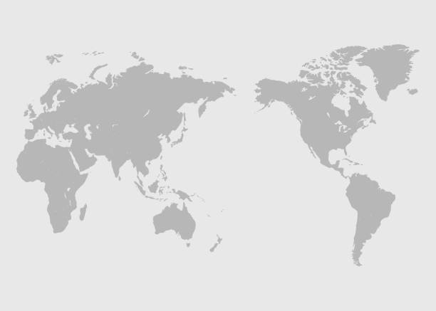 ÐеÑаÑÑ World map centre Asia on grey background midsection stock illustrations