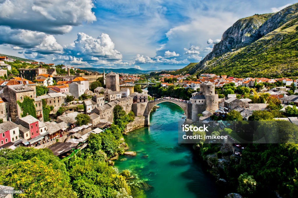 Stari Most bridge Mostar Stock Photo