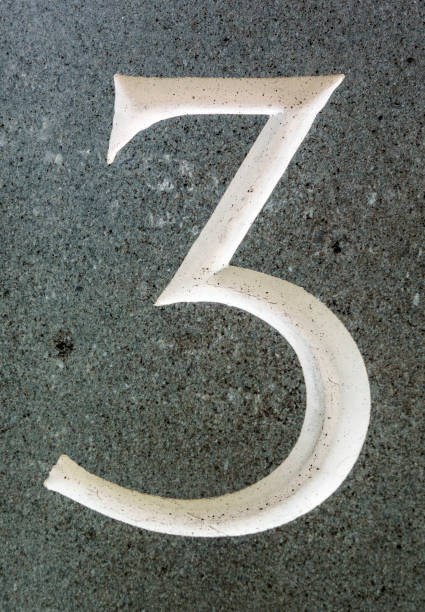 istock Written Wording in Distressed State Typography Found Number Three 3 982417726