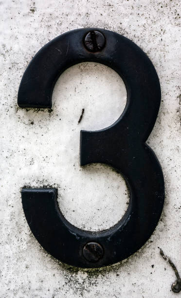 istock Written Wording in Distressed State Typography Found Number Three 3 982417746