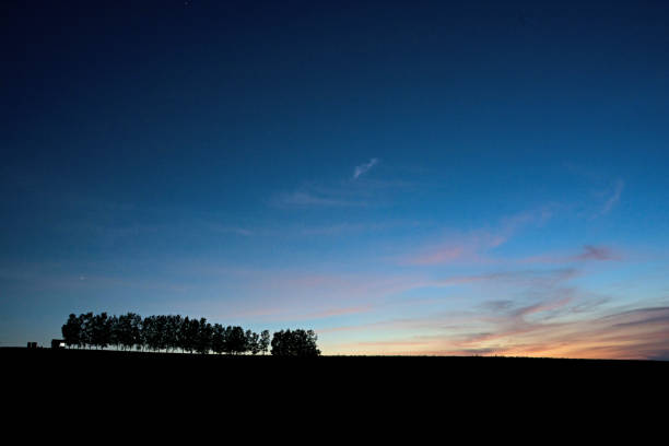 istock Beautiful blue sky after sunset in Biei 982419340