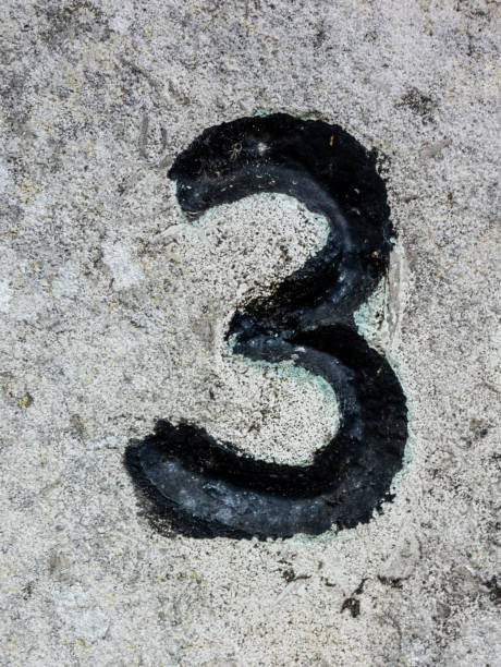 istock Written Wording in Distressed State Typography Found Number Three 3 982423610
