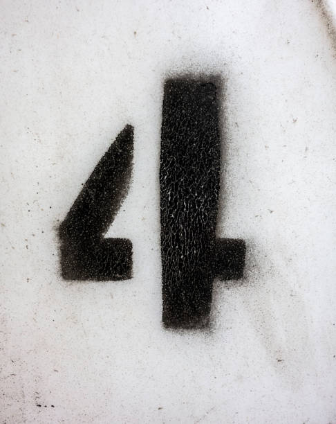istock Written Wording in Distressed State Typography Found Number Four 4 982433006