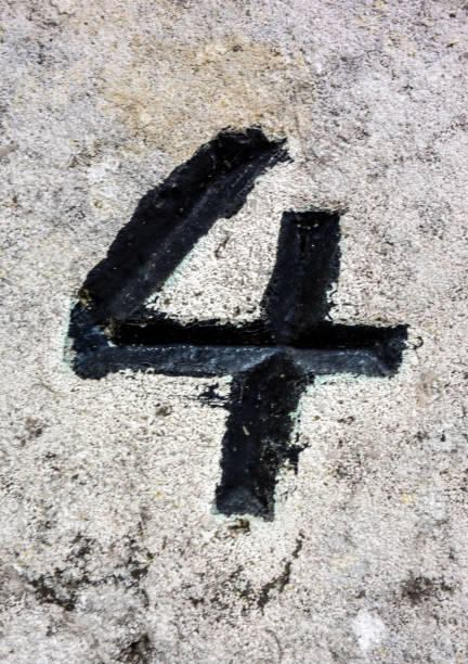 istock Written Wording in Distressed State Typography Found Number Four 4 982433054