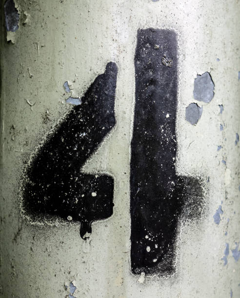 istock Written Wording in Distressed State Typography Found Number Four 4 982435470