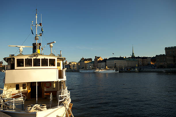 Scenic view of strandvägen in stockholm, sweden, with traditional buildings, boats, and a vibrant waterfront atmosphere