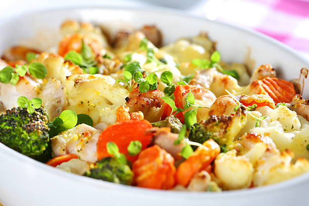 istock A baked mixed vegetable in a round bowl 98244359