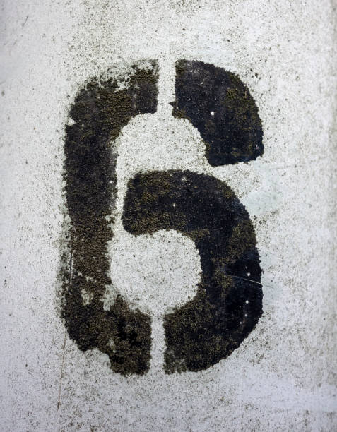 istock Written Wording in Distressed State Typography Found Number Six 6 982444626