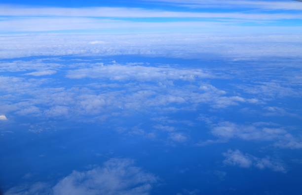 istock Beautiful blue sky and white cloud view from the plane 982444692