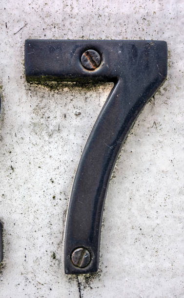istock Written Wording in Distressed State Typography Found Number Seven 7 982444826