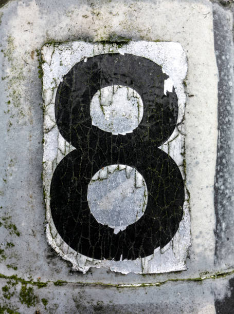 istock Written Wording in Distressed State Typography Found Number Eight 8 982464640