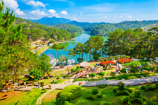 DALAT, VIETNAM - MARCH 13, 2018: The Valley of Love park or Thung Lung Tinh Yeu in Dalat city in Vietnam