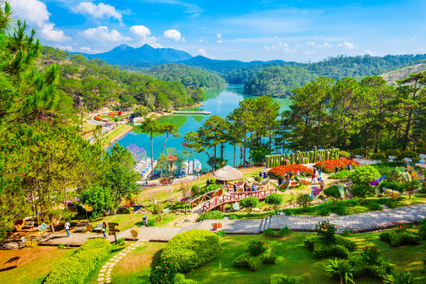 Valley of Love park, Dalat DALAT, VIETNAM - MARCH 13, 2018: The Valley of Love park or Thung Lung Tinh Yeu in Dalat city in Vietnam dalat stock pictures, royalty-free photos & images