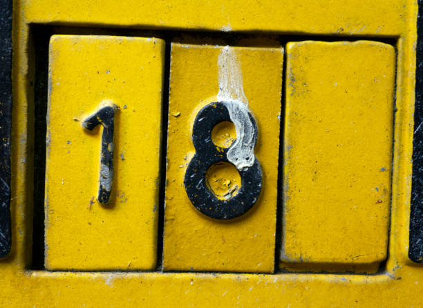 istock Written Wording in Distressed State Typography Found Number Eighteen 18 982466350