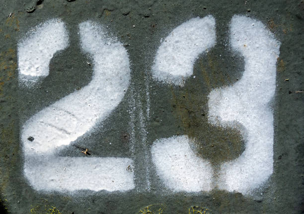 istock Written Wording in Distressed State Typography Found Number Twenty Three 23 982466598