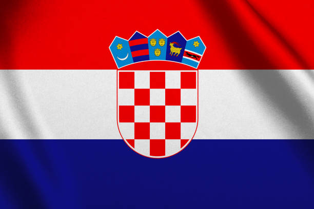 istock Flag of Croatia waving background 982487120