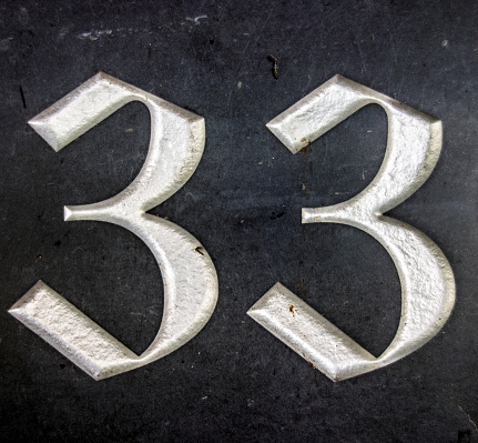 Written Wording in Distressed State Typography Found Number