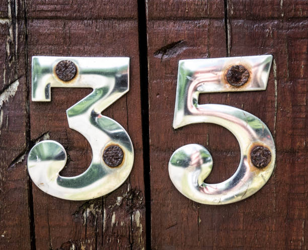 istock Written Wording in Distressed State Typography Found Number thirty five 35 982488588