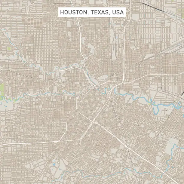 Vector illustration of Houston Texas US City Street Map