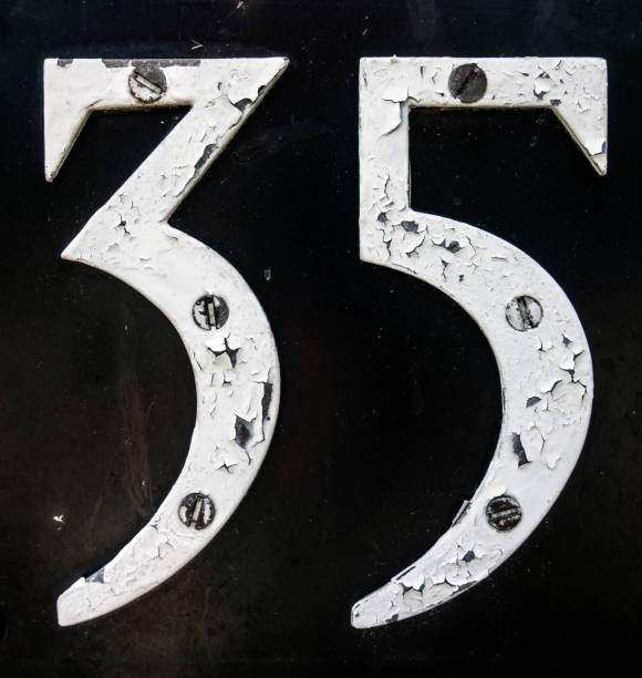 istock Written Wording in Distressed State Typography Found Number thirty five 35 982491250
