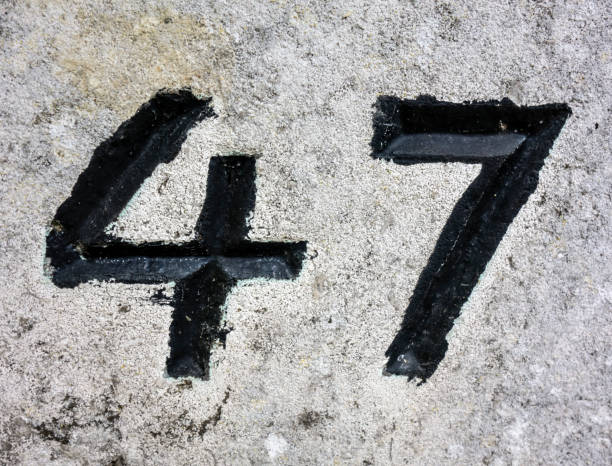istock Written Wording in Distressed State Typography Found Number Forty Seven 47 982493006