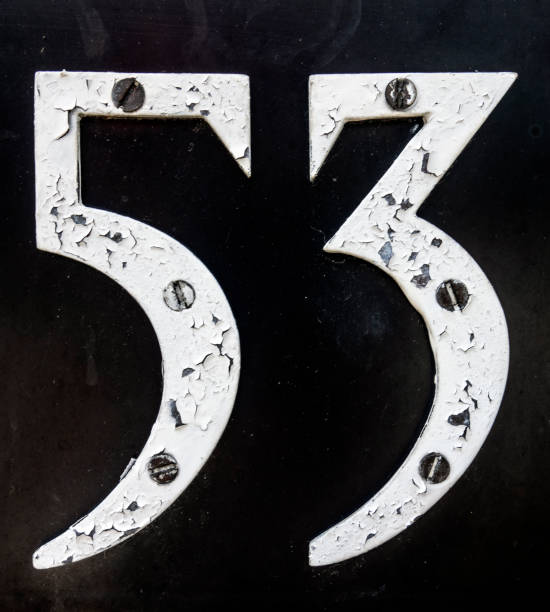 istock Written Wording in Distressed State Typography Found Number Fifty Three 53 982493862